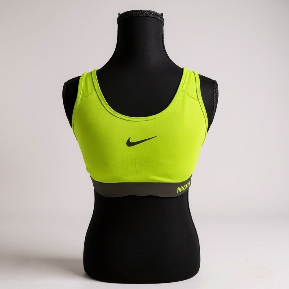 Nike Pro Classic Swoosh Dri-Fit Sports Bra Neon Green‎ Size 13